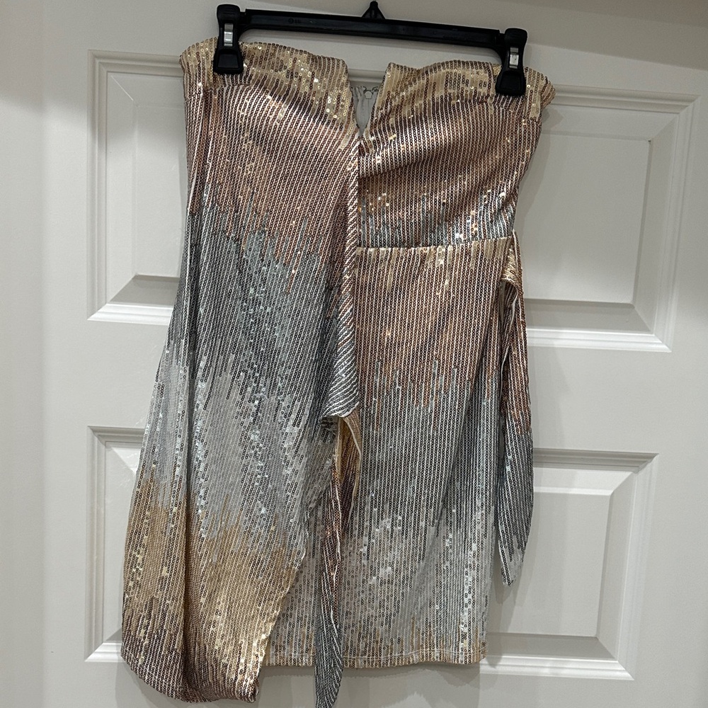 Trixxi Gold and Silver Sequin Mini Dress
